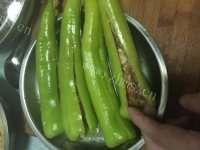 家常菜虎皮尖椒酿肉做法图解6)