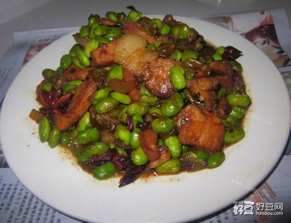 毛豆炒肉片