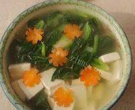 美味的青菜豆腐汤做法图解9)