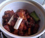 家常菜千张结烧肉做法图解4)