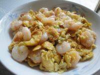 绿色食物之虾仁炒蛋