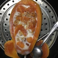 美味的木瓜牛奶炖桃胶做法图解6)