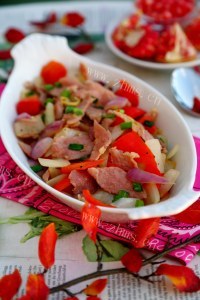 家常洋葱干煸咸肉做法图解6)