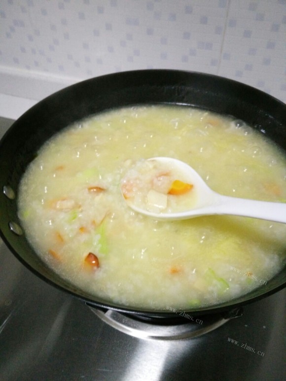 简单版鸡肉蔬菜粥