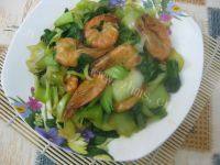 家常油菜炒虾