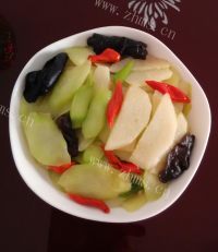 美味的芥蓝炒山药做法图解6)