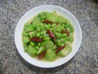 家常菜丝瓜炒毛豆