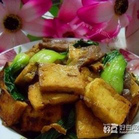 油菜炒豆腐