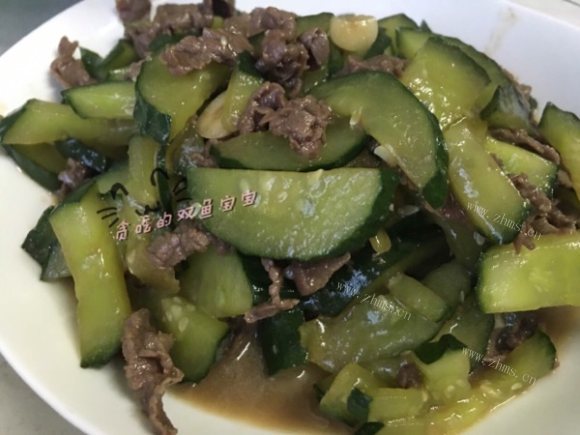 家常青瓜炒牛肉