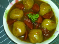 美味的咖喱鱼丸