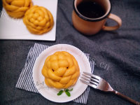美味的南瓜绣球豆沙包做法图解14)