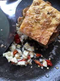 风味香煎豆干做法图解9)