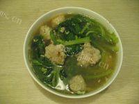 家常小白菜汆丸子做法图解7)