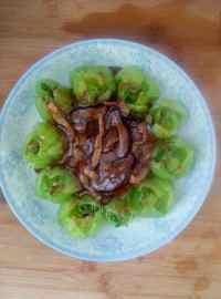 爽口香菇肉丝扒油菜做法图解6)