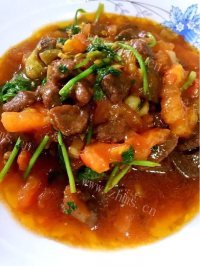 美味的番茄牛肉面做法图解4)
