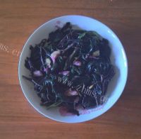 美味的清炒紫背菜的做法图解七