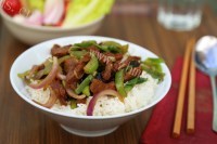 美味的沙茶牛肉烩饭做法图解10)