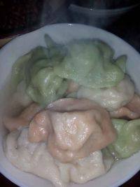 自己做的彩色饺子