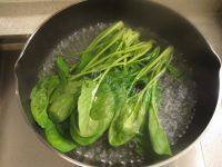家常菜虾皮炒菠菜做法图解2)