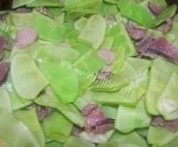扁豆炒肉片做法图解4)
