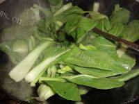 家常菜肉炒油菜做法图解4)