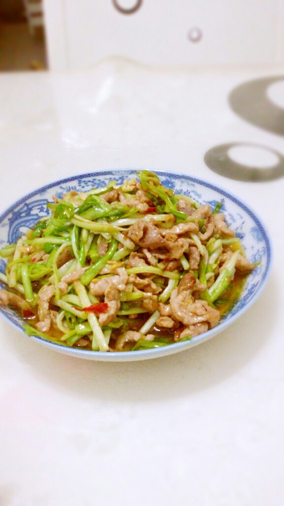 美味的韭黄肉丝
