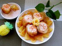 家常菜菠萝油条虾