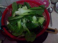 家常菜香菇炒小白菜做法图解1)