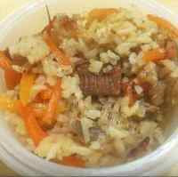特色美食羊肉抓饭做法图解8)