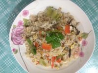 美味的香菇蛋炒饭