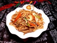 美味的海鲜炒面