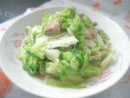 家常圆白菜炒肉做法图解9)
