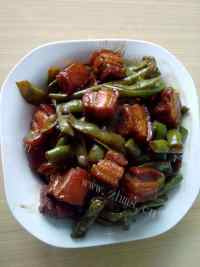 美味的五花肉炖豆角做法图解11)