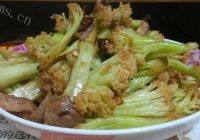 健康的有机菜花炒肉