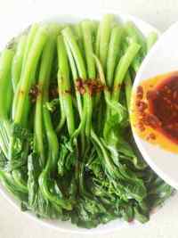 家常菜油淋菜心做法图解6)