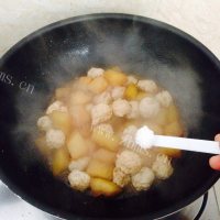 清淡鸡肉丸烧冬瓜做法图解9)
