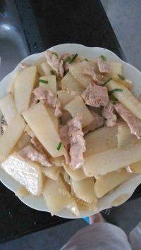 简单的山药炒肉片