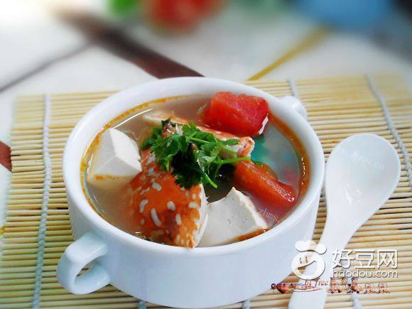 番茄豆腐花蟹汤
