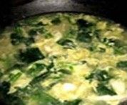 美味的菠菜蛋花疙瘩汤