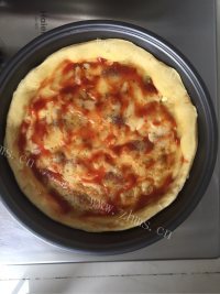 自制鸡肉土豆披萨做法图解8)