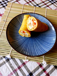 美味肉松蛋卷(春暖花开)做法图解9)