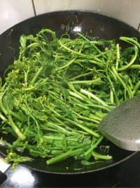 家常菜素炒菜心做法图解4)