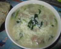 味道极佳的菠菜猪肝粥