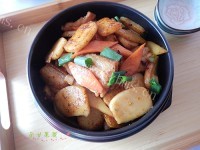 好吃的干锅年糕肉片做法图解12)