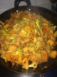 美味的干锅花菜