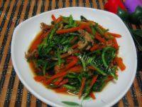 家常菜茼蒿炒肉