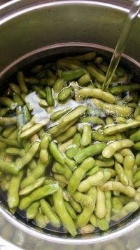 下酒菜盐水毛豆做法图解2)