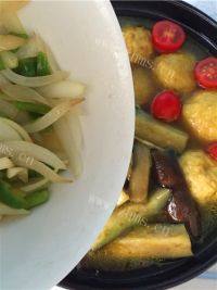 风味咖喱肉丸茄子煲做法图解13)