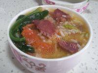 健康美食之番茄牛肉菠菜烫饭做法图解12)
