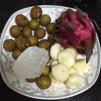 好喝的龙眼马蹄火龙果汁糖水做法图解1)